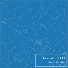 Blueprint US city map of Laurel Hill, North Carolina.