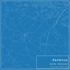 Blueprint US city map of Parkton, North Carolina.