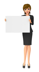 Businesswoman pointing to the whiteboard and explaining