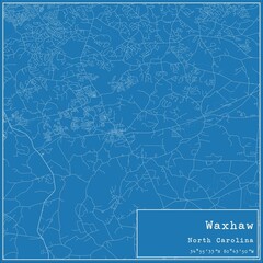 Fototapeta premium Blueprint US city map of Waxhaw, North Carolina.