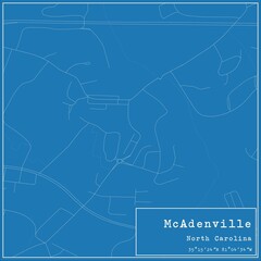 Blueprint US city map of McAdenville, North Carolina.