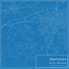 Fototapeta premium Blueprint US city map of Gastonia, North Carolina.