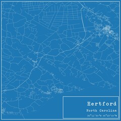 Blueprint US city map of Hertford, North Carolina.