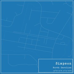 Blueprint US city map of Simpson, North Carolina.