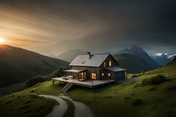 Fototapeta na wymiar house in the mountains