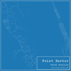 Blueprint US city map of Point Harbor, North Carolina.