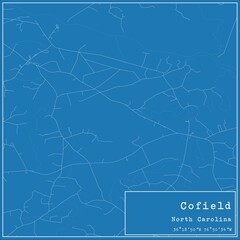 Blueprint US city map of Cofield, North Carolina.