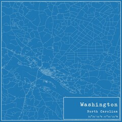 Blueprint US city map of Washington, North Carolina.