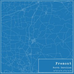 Blueprint US city map of Fremont, North Carolina.
