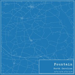 Blueprint US city map of Fountain, North Carolina.
