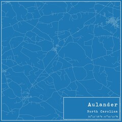 Blueprint US city map of Aulander, North Carolina.