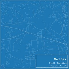 Blueprint US city map of Colfax, North Carolina.