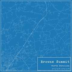 Blueprint US city map of Browns Summit, North Carolina.