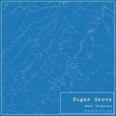 Blueprint US city map of Sugar Grove, West Virginia.