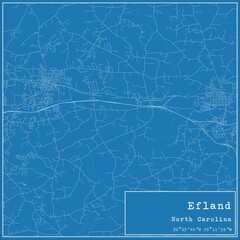 Blueprint US city map of Efland, North Carolina.