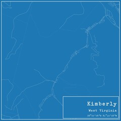 Blueprint US city map of Kimberly, West Virginia.
