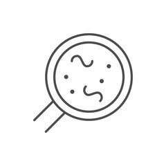 Microbe studying line outline icon