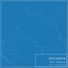 Blueprint US city map of Cucumber, West Virginia.