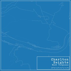 Blueprint US city map of Charlton Heights, West Virginia.