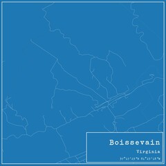Blueprint US city map of Boissevain, Virginia.