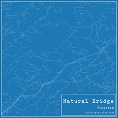 Blueprint US city map of Natural Bridge, Virginia.