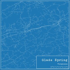 Blueprint US city map of Glade Spring, Virginia.