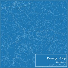 Blueprint US city map of Fancy Gap, Virginia.