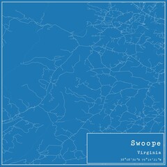 Blueprint US city map of Swoope, Virginia.