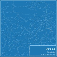 Blueprint US city map of Fries, Virginia.