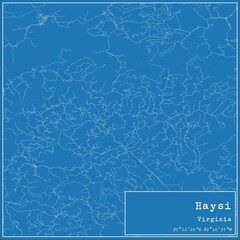 Blueprint US city map of Haysi, Virginia.