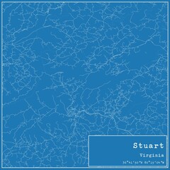 Blueprint US city map of Stuart, Virginia.