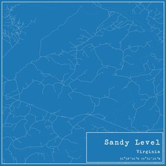 Blueprint US city map of Sandy Level, Virginia.