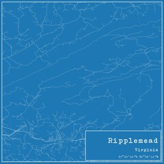 Blueprint US city map of Ripplemead, Virginia.