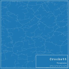 Blueprint US city map of Crockett, Virginia.