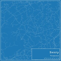 Blueprint US city map of Henry, Virginia.