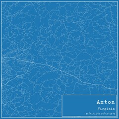 Blueprint US city map of Axton, Virginia.