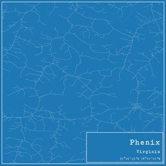 Blueprint US city map of Phenix, Virginia.