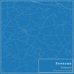Blueprint US city map of Newsoms, Virginia.