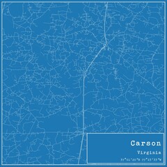 Blueprint US city map of Carson, Virginia.