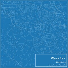 Blueprint US city map of Chester, Virginia.