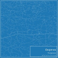 Blueprint US city map of Capron, Virginia.