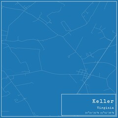 Blueprint US city map of Keller, Virginia.