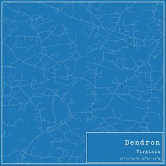 Blueprint US city map of Dendron, Virginia.
