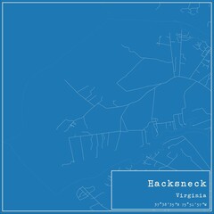 Blueprint US city map of Hacksneck, Virginia.