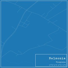 Blueprint US city map of Nelsonia, Virginia.