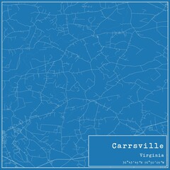 Blueprint US city map of Carrsville, Virginia.