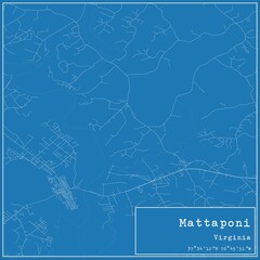 Blueprint US city map of Mattaponi, Virginia.
