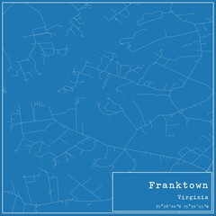 Blueprint US city map of Franktown, Virginia.