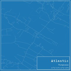 Blueprint US city map of Atlantic, Virginia.