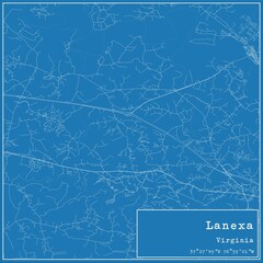 Blueprint US city map of Lanexa, Virginia.